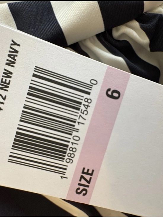 NWT Michael Kors MM4V470 Striped Navy White One Piece Swimsuit Ruched Size 6 - Picture 6 of 6